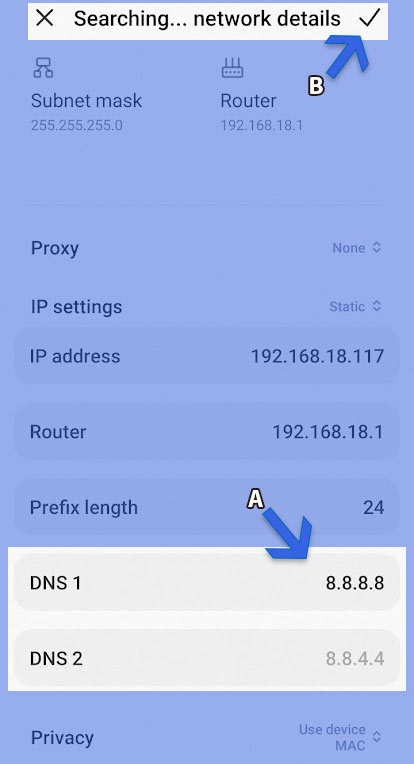 Change DNS on Android