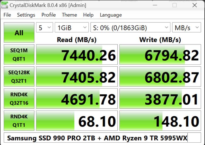 CrystalDiskMark - Disk speed test tool