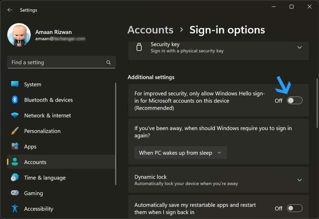 Enable auto login on Windows 11