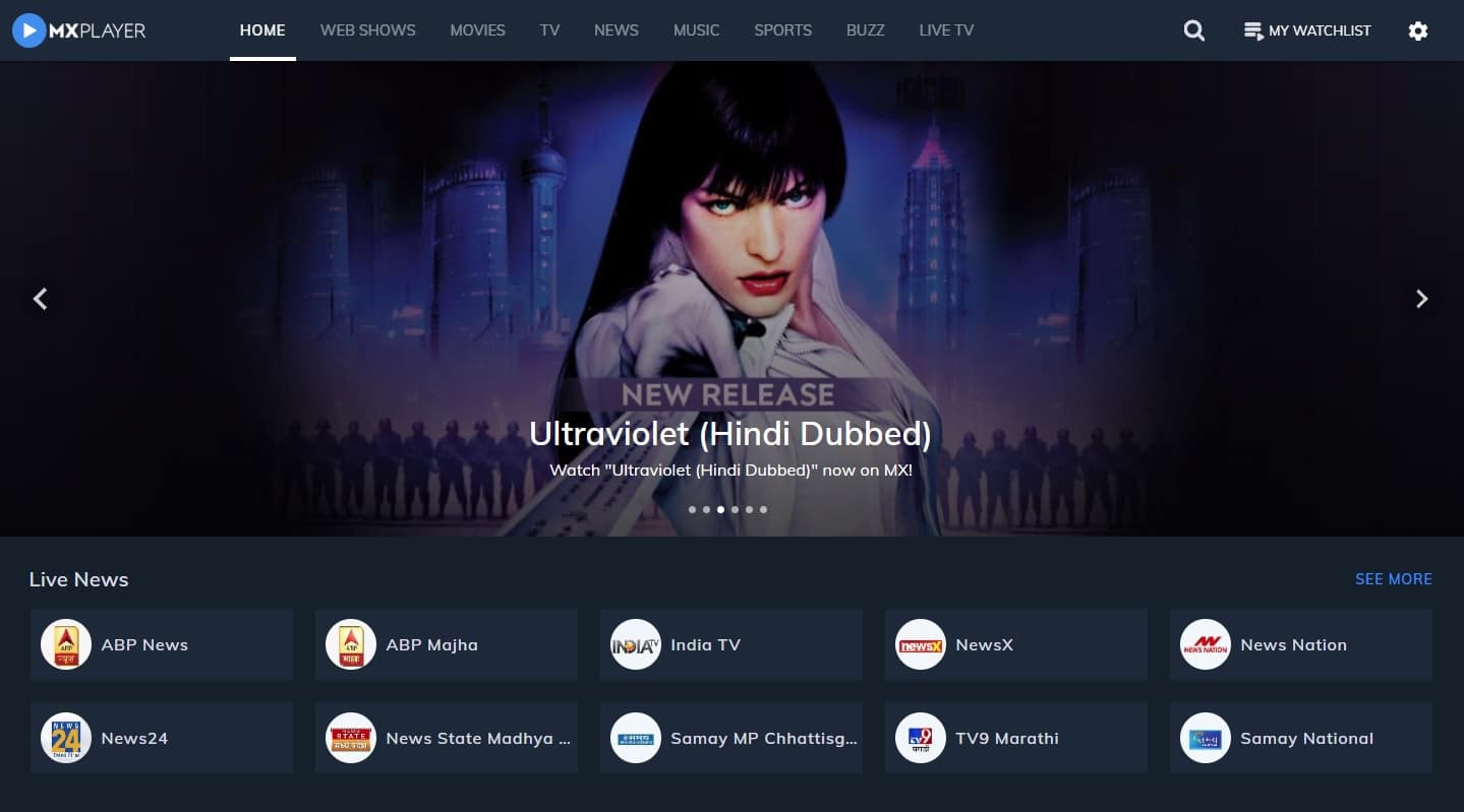 MX Player Content Streaming Service