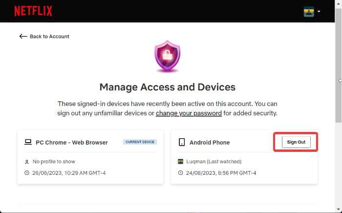 Remotely Sign Out of Netflix Account on other devices - Netflix too Many People Using Your Account