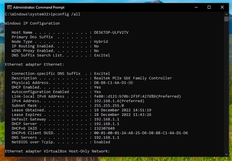 Run IP config commands