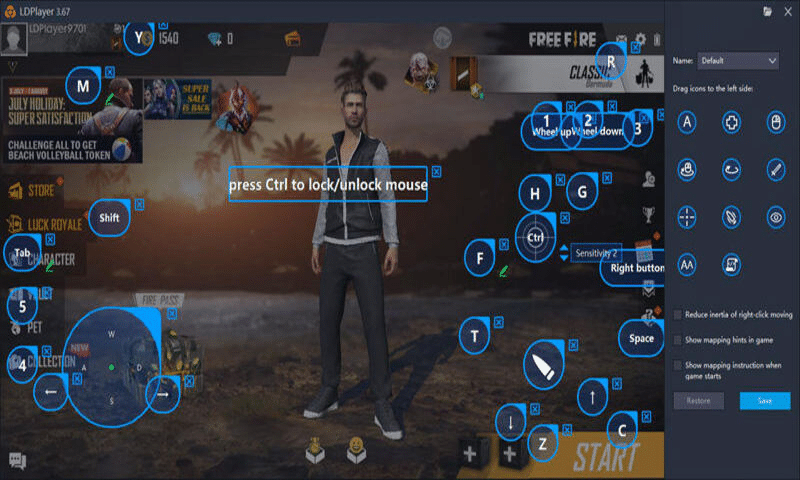 free fire key mapping