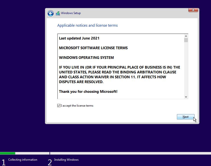 Windows 10 installing