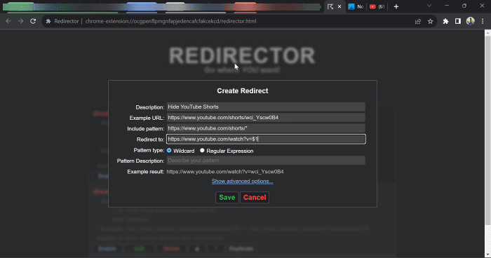 redirector extension