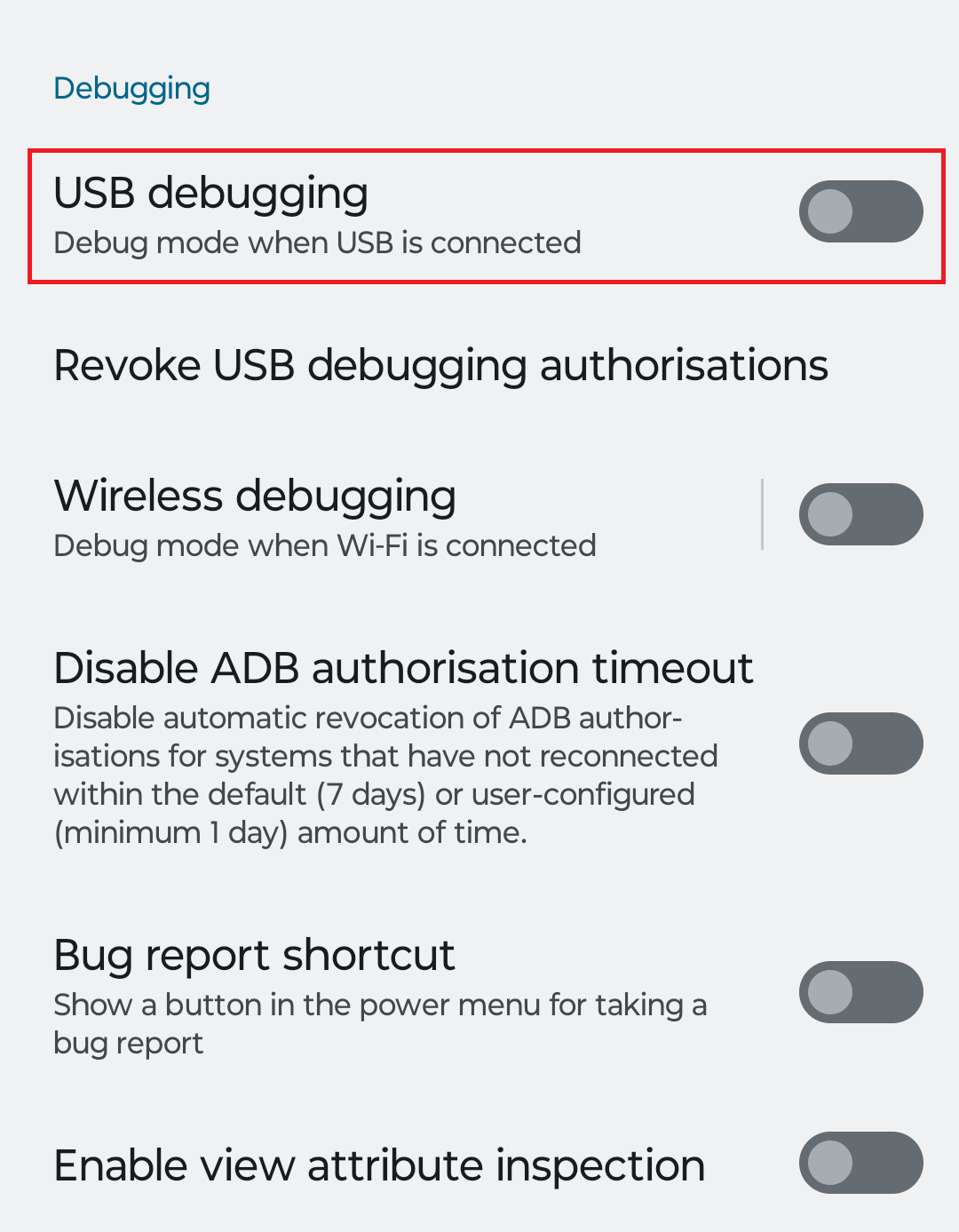 USB Debugging