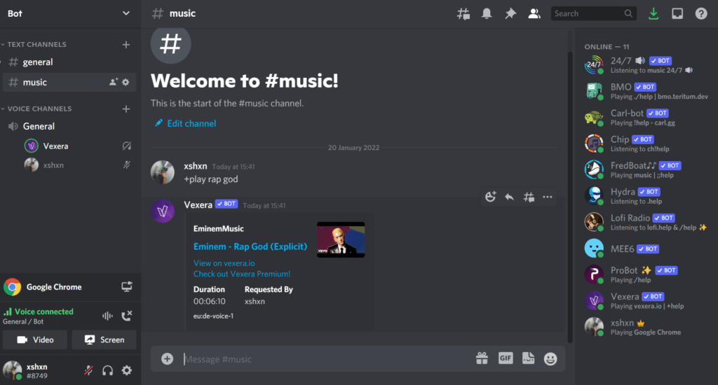 Vexera Discord music bot