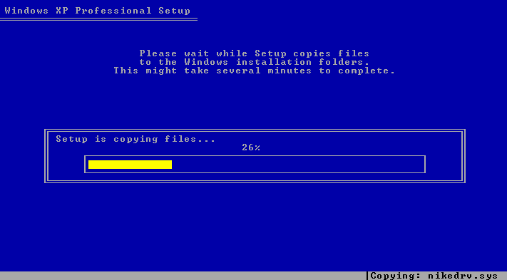 Windows XP installation